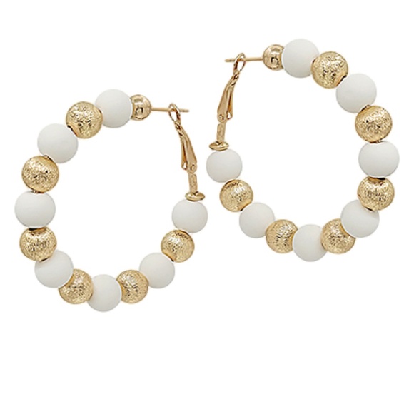 Satin & Clay Ball Mix Hoops - Picture 2 of 2